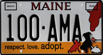 A Maine Animal Welfare Specialty license plate