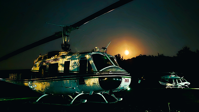 Image of the MFS helicopters at night